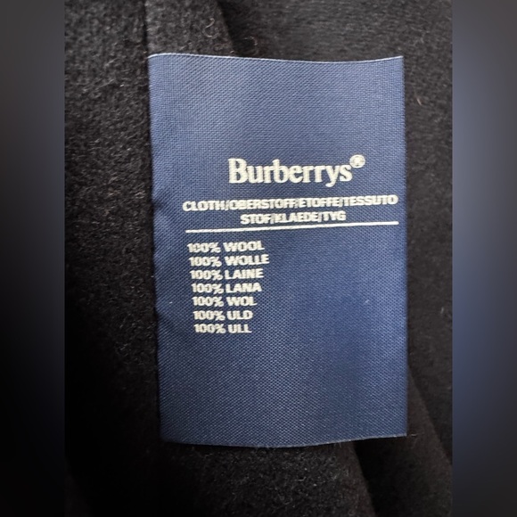 Vintage Burberrys Navy Trench Coat 44 Long Removable Wool Liner - Picture 7 of 10